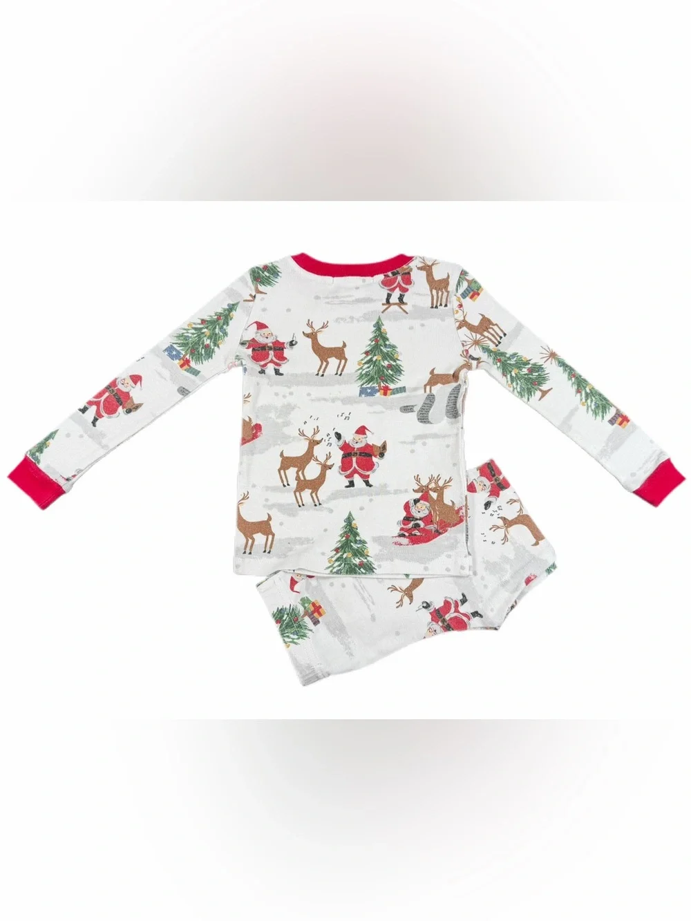 POTTERY BARN KIDS Org Cotton Heritage Santa Pajama Set- 2T